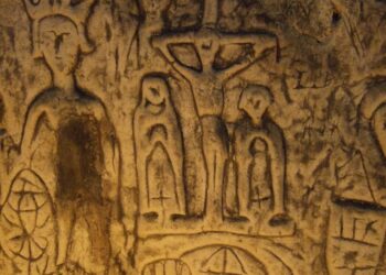 Mysterious symbols and carvings in man-made Royston Cave
