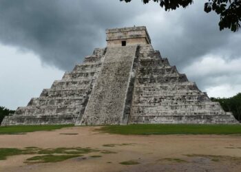 Original pyramid found underneath two outer pyramids at Chichen Itza in Yucatan