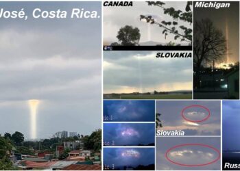 Alien Ship In The Cloud? Mysterious Beams Of Light Appeared Around The World.
