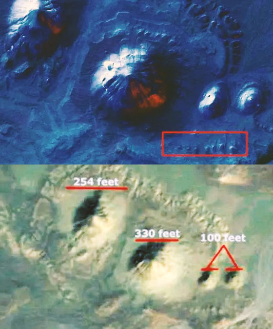Imagens de satélite das piramides de Abu Sidhum