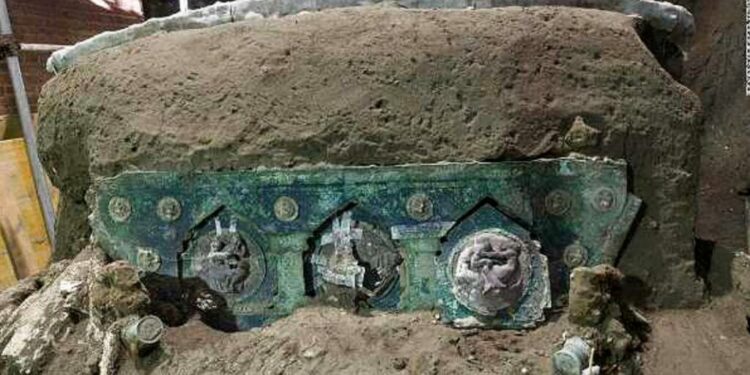 Archaeologists uncover ancient ceremonial chariot unearthed in Pompeii