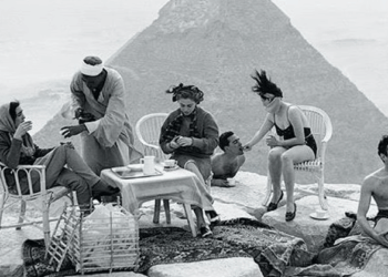 Egypt, 1938 Sun-bathing on top of the pyramids- much has changed in Egypt since then