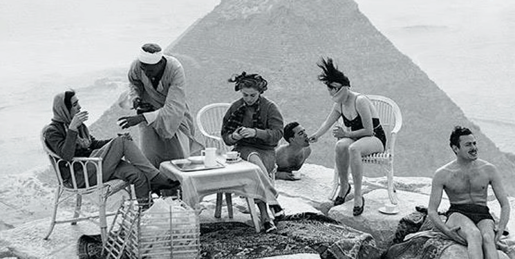 Egypt, 1938 Sun-bathing on top of the pyramids- much has changed in Egypt since then
